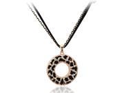 Chaomingzhen Leopard Texture Circle Pendant Long Necklaces for Women Crystal with Long Chain 31