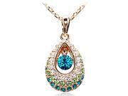 Chaomingzhen Crystal Green Teardrop Pendant Necklaces for Women with Chain 18