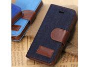 Euroge Tech® Wallet Flip Magnet Jean Stand Leather Case Cover with Card Holder for Apple iPhone 5 black