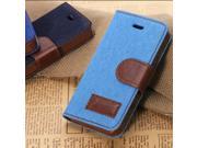 Euroge Tech® Wallet Flip Magnet Jean Stand Leather Case Cover with Card Holder for Apple iPhone 5 sky blue