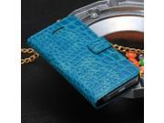 Euroge Tech® Flip Crocodile Leather Wallet Case Cover for Apple iPhone 5C Blue