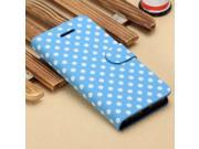 Euroge Tech® Polka Dot PU Leather Wallet Case for iPhone 5C Blue