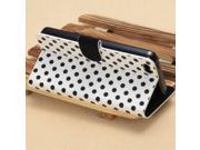 Euroge Tech® Polka Dot PU Leather Wallet Case for iPhone 5C White
