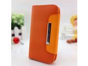 Euroge Tech Deluxe Folio Wallet Leather Case Pouch for iPhone 5 Orange