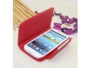 Euroge Tech Deluxe Folio Wallet Leather Case Pouch for Samsung Galaxy S3 i9300 Red