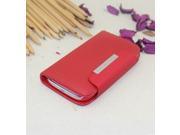 Euroge Tech Deluxe Folio Wallet Leather Case Pouch for iPhone 5 Red