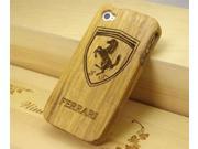 Euroge Tech 100% Natural Heavy Bamboo Case for iPhone 4 4S Ferrari