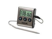 Taylor Digital Cooking Thermometer Probe Plus Timer Stainless Steel 1487