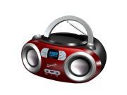 Supersonic Portable Bluetooth Audio System MP3 CD Player SC 509BT RED NEW