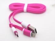 2in1 Lightning 8P Micro USB Adaptor USB Charging Cable Phone Charger Cord [rose]