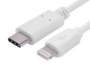 Lightning 8Pin Male to USB C USB 3.1 Type C Male Data Cable White for Macbook iPhone iPad 1M 3FT