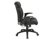 Office Star FL89675 U6 Faux Leather Managers Chair with Flip Arms Black