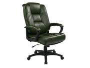 Deluxe High Back Executive Leather Chair with Padded Loop Arms Burgundy