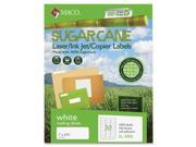 Maco Printable Sugarcane Mailing Labels 1 Width x 2.63 Length 3000 Box Rectangle 30 Sheet Inkjet Laser Bright White