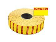 Monarch Sale Price Labels 0.78 Width x 0.44 Length 1 Pack Rectangle 3 Roll Bright Yellow