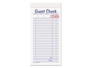 Guest Check Unit Set Carbonless Duplicate 6 7 8 x 3 3 8 50 Forms 10 Pack