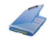 Low Profile Storage Clipboard 1 2 Capacity Holds 8 1 2 X 11 Translucent Blue