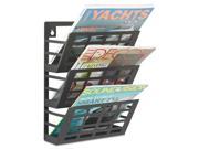 Safco Grid Magazine Rack Three Compartments 9 1 2w x 5 1 2d x 13 1 2h Black