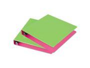 Samsill Fashion Two Tone Round Ring View Binder 1 1 2 Capacity Lime Berry 2 Pk