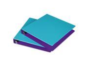Samsill Fashion Two Tone Round Ring View Binder 1 1 2 Capacity Turquoise Purple 2 Pk