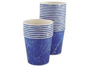 SOLO Cup Company 10T3M Double Wrapped Paper Bucket Waxed Blue Marble 165oz 100 Carton 1 Carton