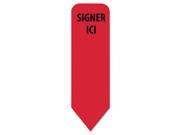 Redi Tag French Message Arrow Flags in Roller Dispenser SIGNER ICI Red 120 PK