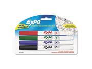 EXPO Low Odor Dry Erase Marker Ultra Fine Point Assorted 4 Pack