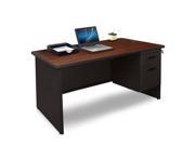 Pronto Pronto Single Pedestal Desk 48W x 30D Mahogany Laminate and Black Finish