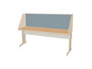 Pronto Pronto School Training Table with Carrel and Lockable Raceway 72W x 24D Putty Finish and Slate Fabric
