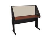 Pronto Pronto School Training Table with Carrel and Lockable Raceway 60W x 30D Dark Neutral Finish and Chalk Fabric