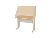 Pronto Pronto School Training Table with Carrel and Modesty Panel Back 42W x 24D Putty Finish and Beryl Fabric