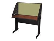 Pronto Pronto School Training Table with Carrel and Modesty Panel Back 48W x 24D Dark Neutral Finish and Peridot Fabric