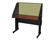 Pronto Pronto School Training Table with Carrel and Lockable Raceway 48W x 24D Dark Neutral Finish and Peridot Fabric