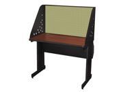 Pronto Pronto School Training Table with Carrel and Lockable Raceway 42W x 24D Dark Neutral Finish and Peridot Fabric
