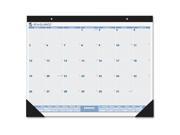At A Glance 12 Months Desk Pad Calendar Monthly 19 x 24 1 Year January till December 1 Month Single Page Layout Vinyl Paper Blue Gray 2015
