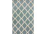 New Modern Contemporary 5 x 8 Spa Blue Hand Hooked Area Rug Carpet Wool