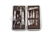 Set Kit 12 Stainless Steel Manicure Pedicure Earpick Nail Clippers Grooming