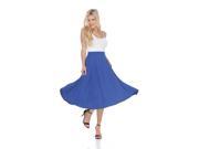 White Mark s Royal Blue Flared Midi Skirt