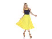 White Mark s Yellow Flared Midi Skirt