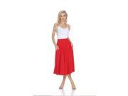 White Mark s Red Flared Midi Skirt