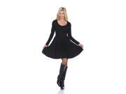 White Mark Women s Black Long Sleeve Fit n Flare Dress