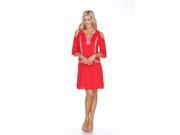 White Mark Women s Red Marybeth Embroidered Dress
