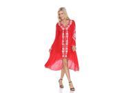 White Mark Women s Red Gwyneth Embroidered Dress