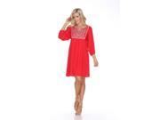 White Mark Women s Red Marcella Embroidered Dress