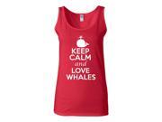 Junior Keep Calm and Love Whales Graphic Design Statement Sleeveless Tank Top Junior Keep Calm and Love Whales Graphic Design Statement Sleeveless Tank Top