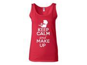 Junior Keep Calm And Make Up Graphic Sleeveless Tank Top Junior Keep Calm And Make Up Graphic Sleeveless Tank Top