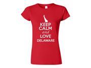 Junior Keep Calm and Love Delaware T-Shirt Tee Junior Keep Calm and Love Delaware T-Shirt Tee