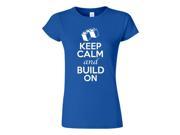 Junior Keep Calm and Build On Graphic Novelty T Shirt Tee