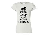 Junior Keep Calm and Love Horses T-Shirt Tee Junior Keep Calm and Love Horses T-Shirt Tee