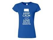 Junior Keep Calm and Love South Dakota T Shirt Tee